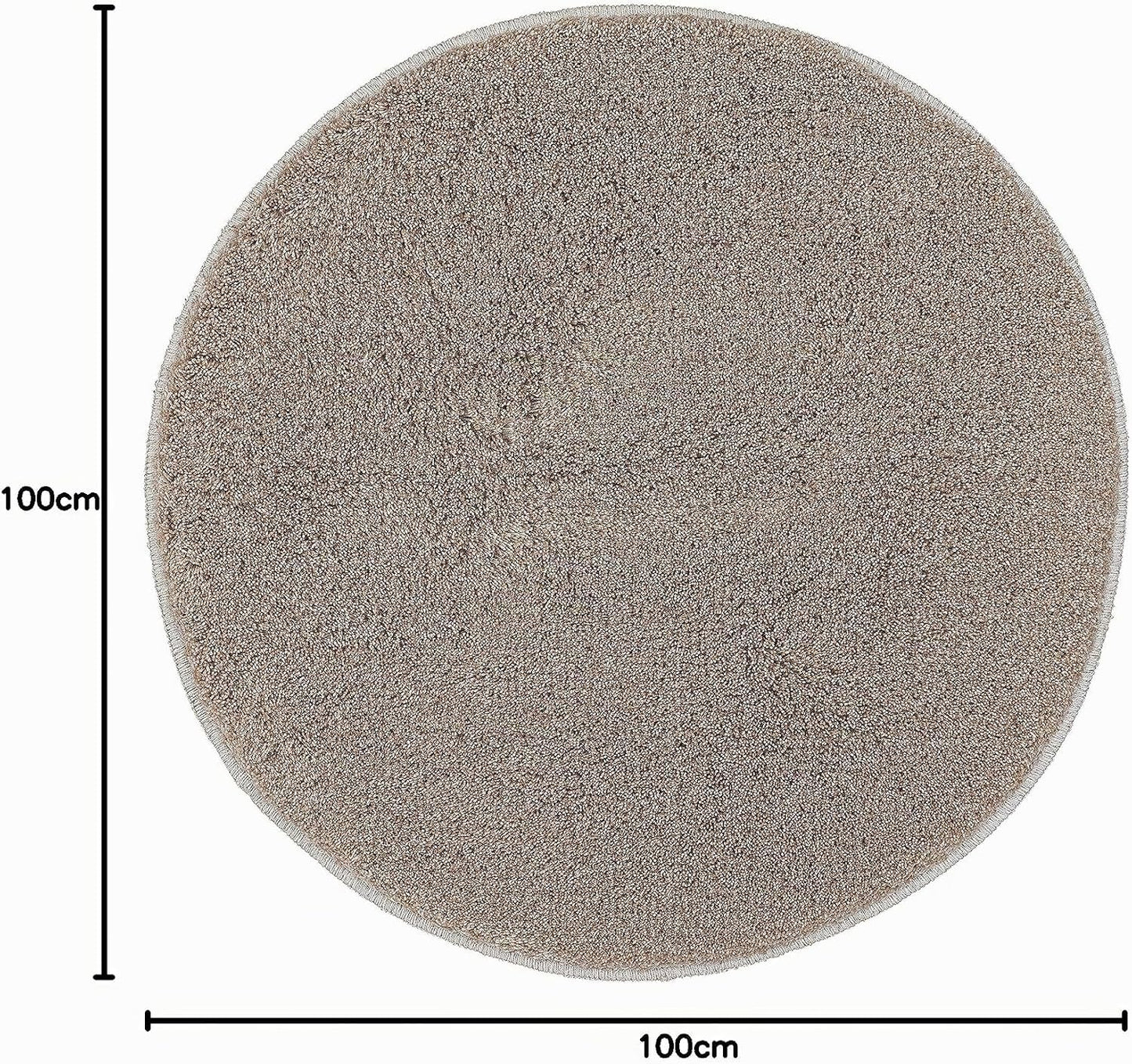 Runder Badteppich Relax, Taupe 100 cm (Rund)