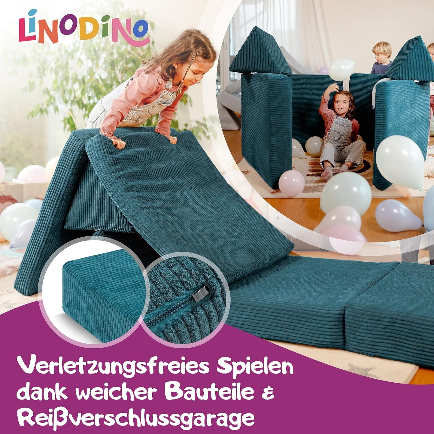 Spielsofa für Kinder, Tannengrün