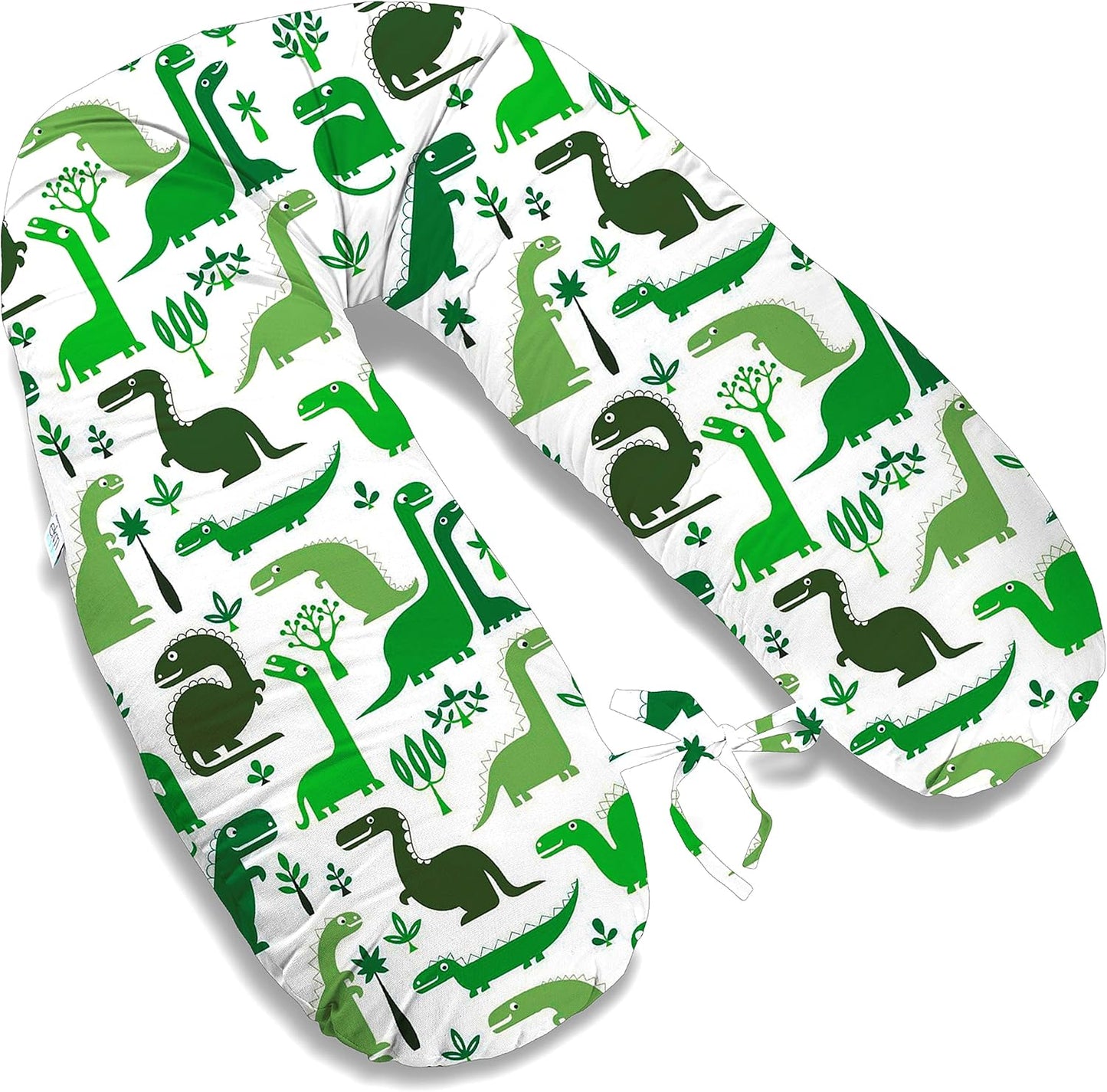 Stillkissen und Seitenschläferkissen, 43 – Weiss – Grüne Dinosaurier