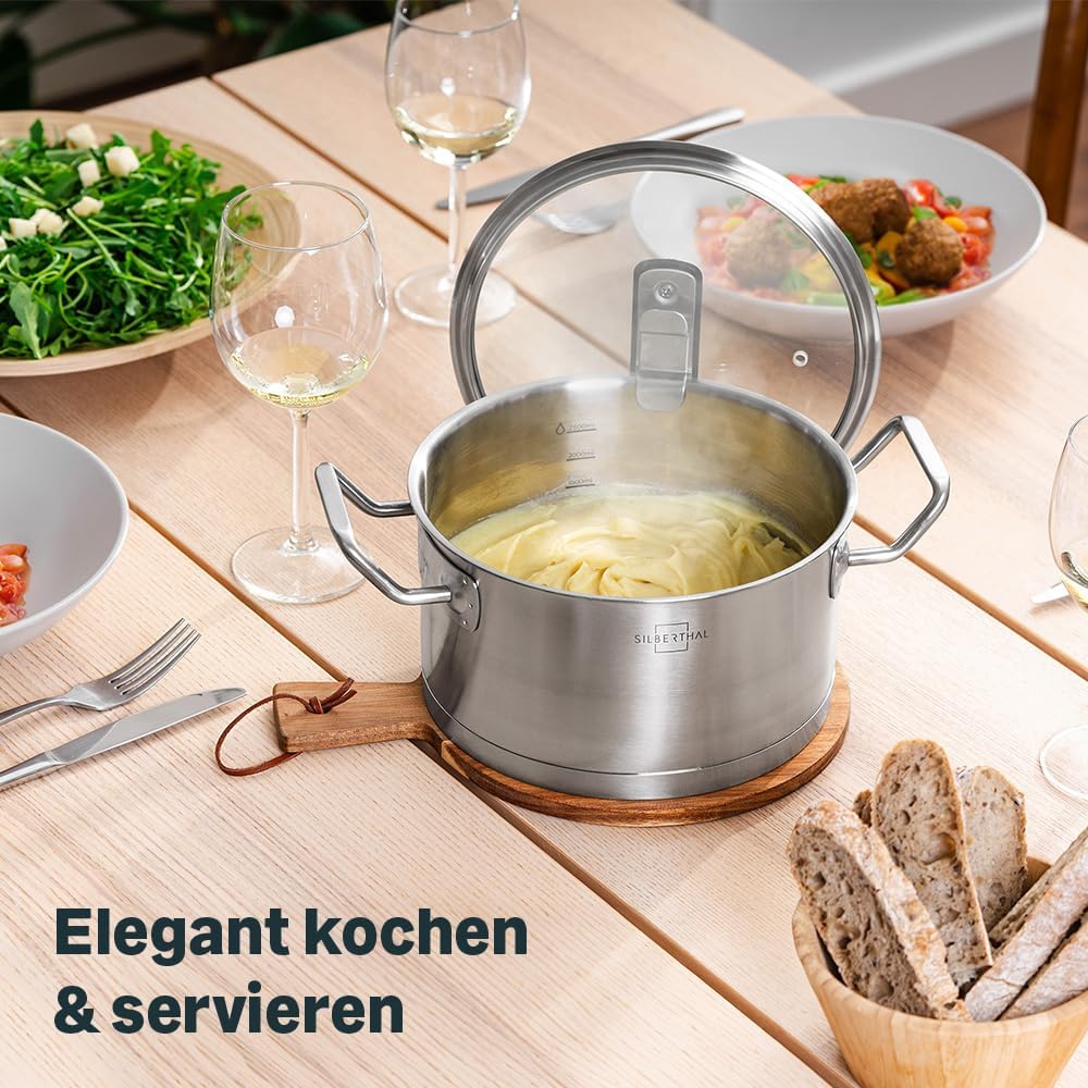 2-teiliges Kochtopfset für alle Herdarten inkl. Induktion & Ofenfest, 2er Set