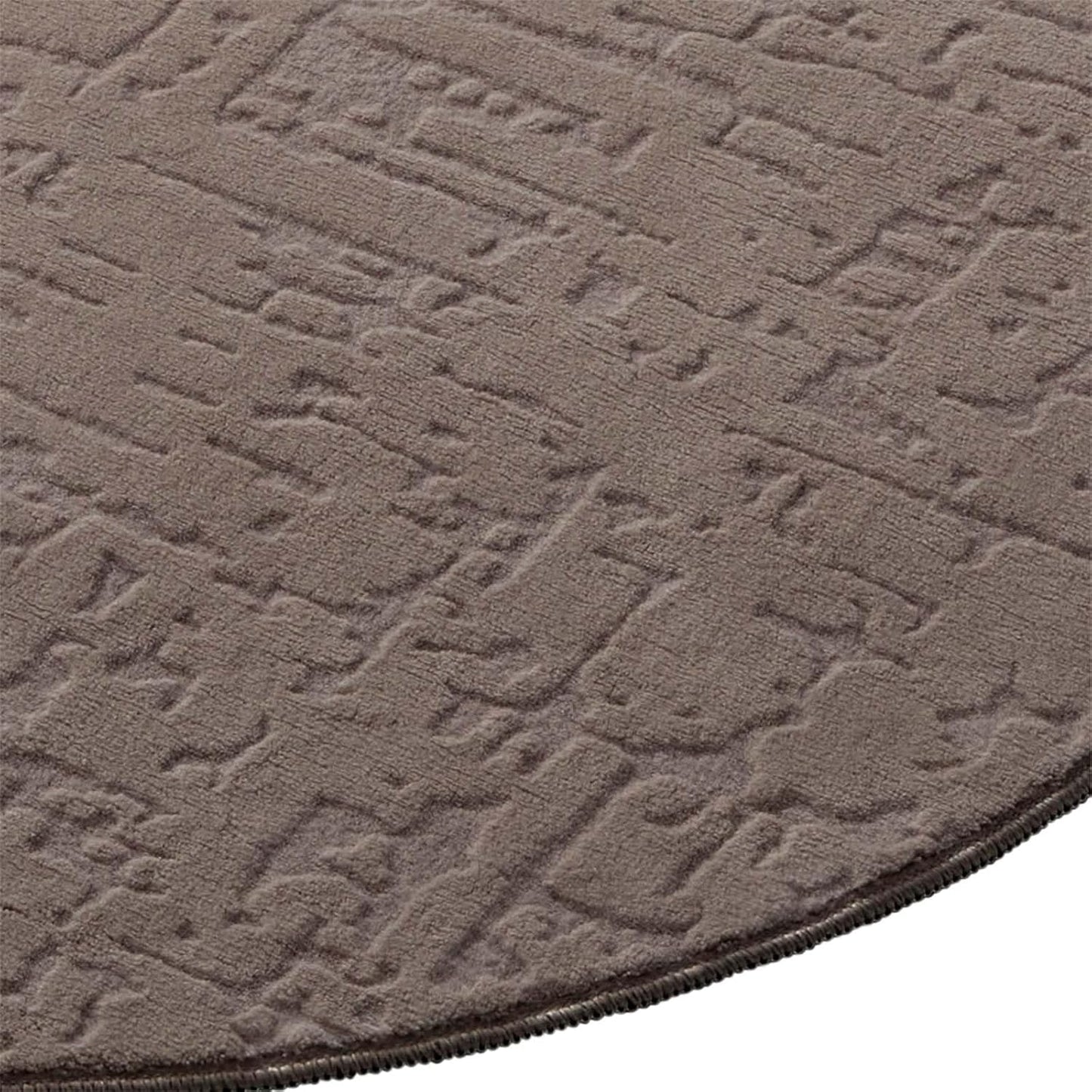 Runder Badematte, rutschfest, Taupe Vintage 120 cm (Rund)