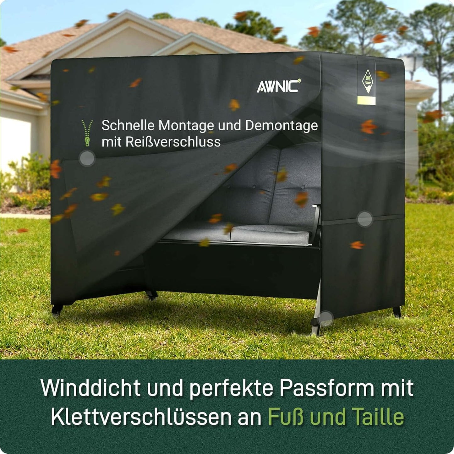 Wetterfeste Abdeckplane für Hollywoodschaukel, 210X125X170cm