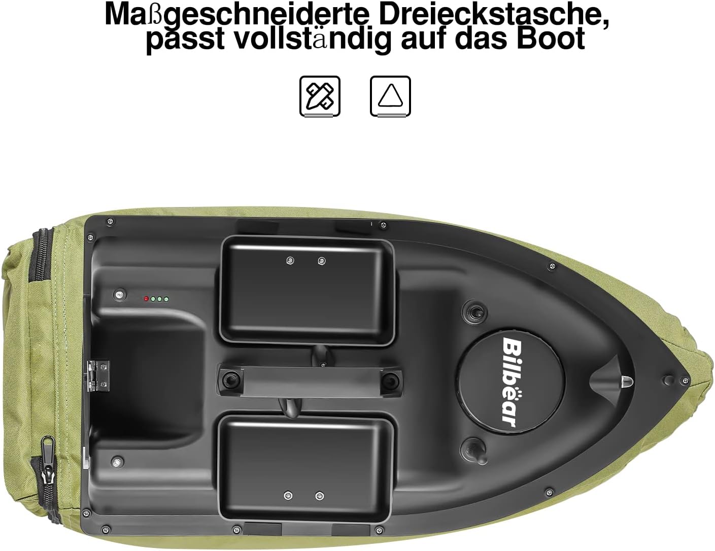 GPS Futterboot mit 3 Köderbehältern – Angelboot fürs Karpfenfischen, Schwarz Boot