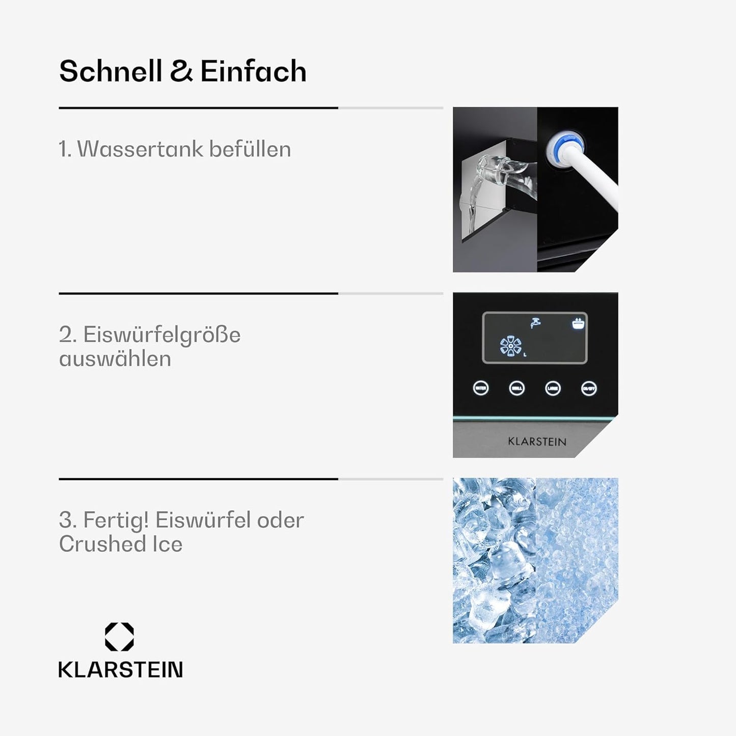 Kompakte Eiswürfelmaschine für Haushalt und Büro, Babyblau