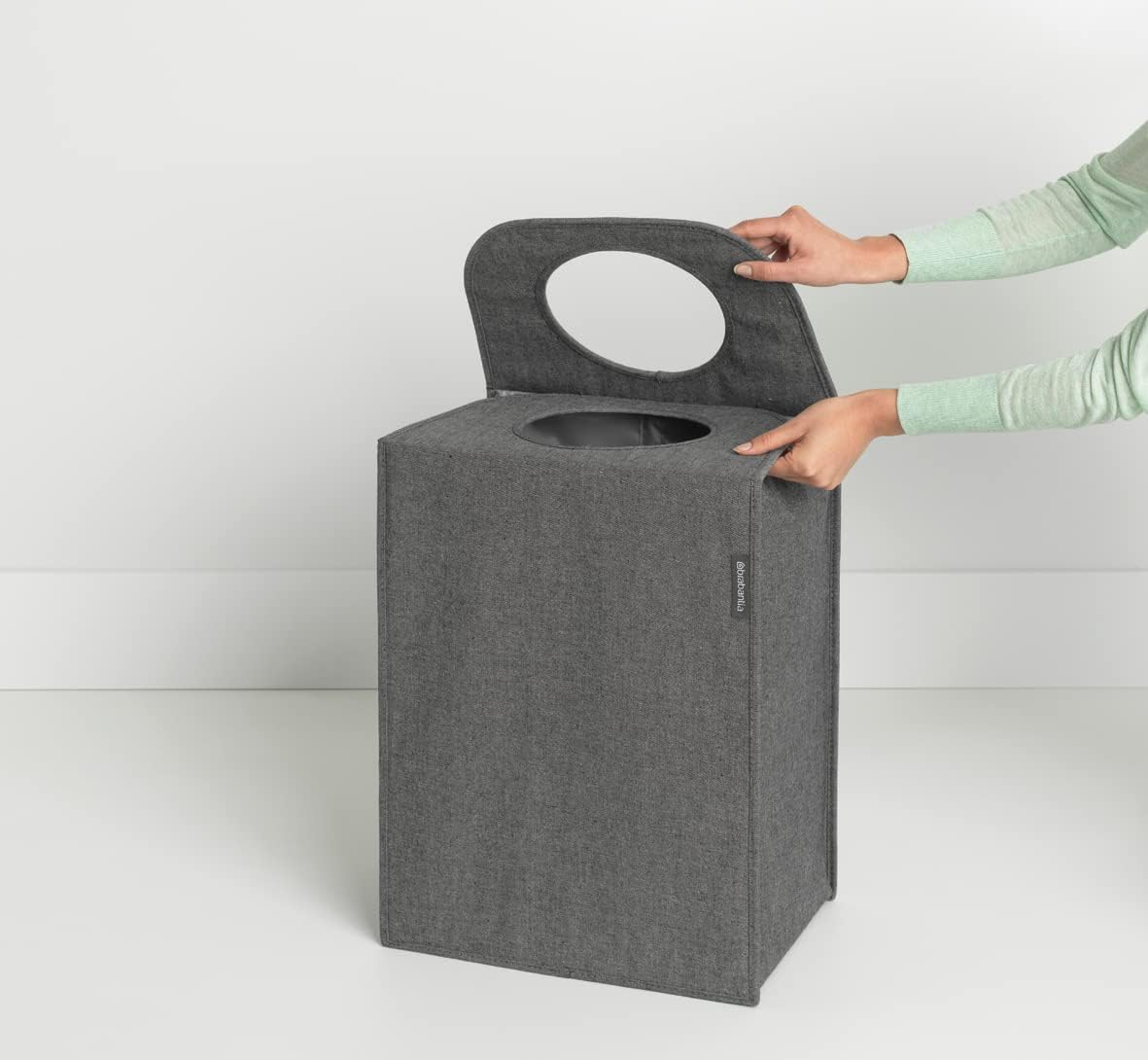 Wäschebox, 55L, Rechteckig, Pepper Black