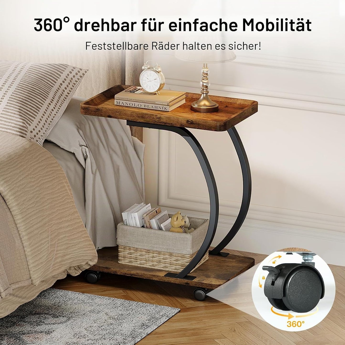 Beistelltisch in C-Form