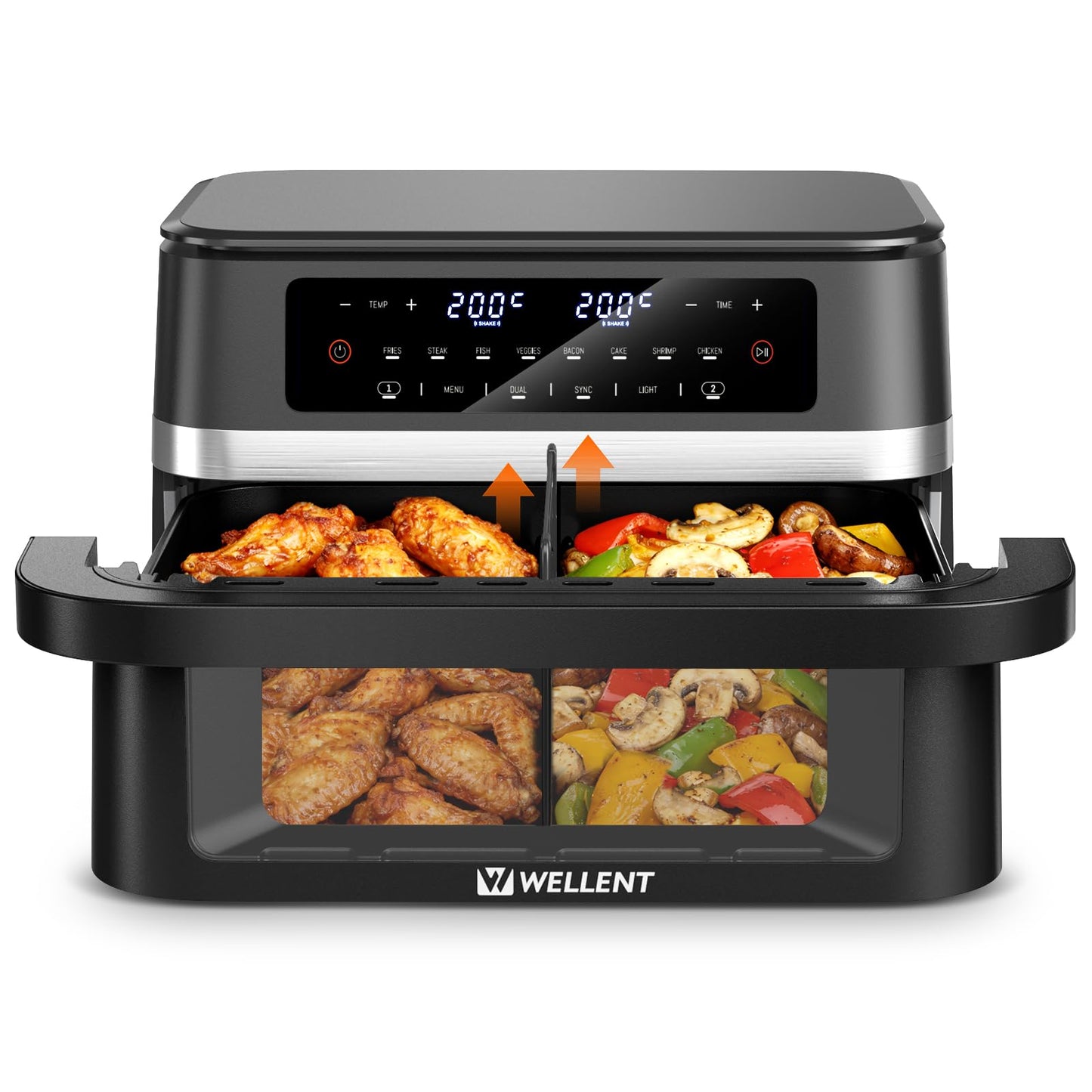 Heissluftfritteuse mit Doppelkammer, 12L