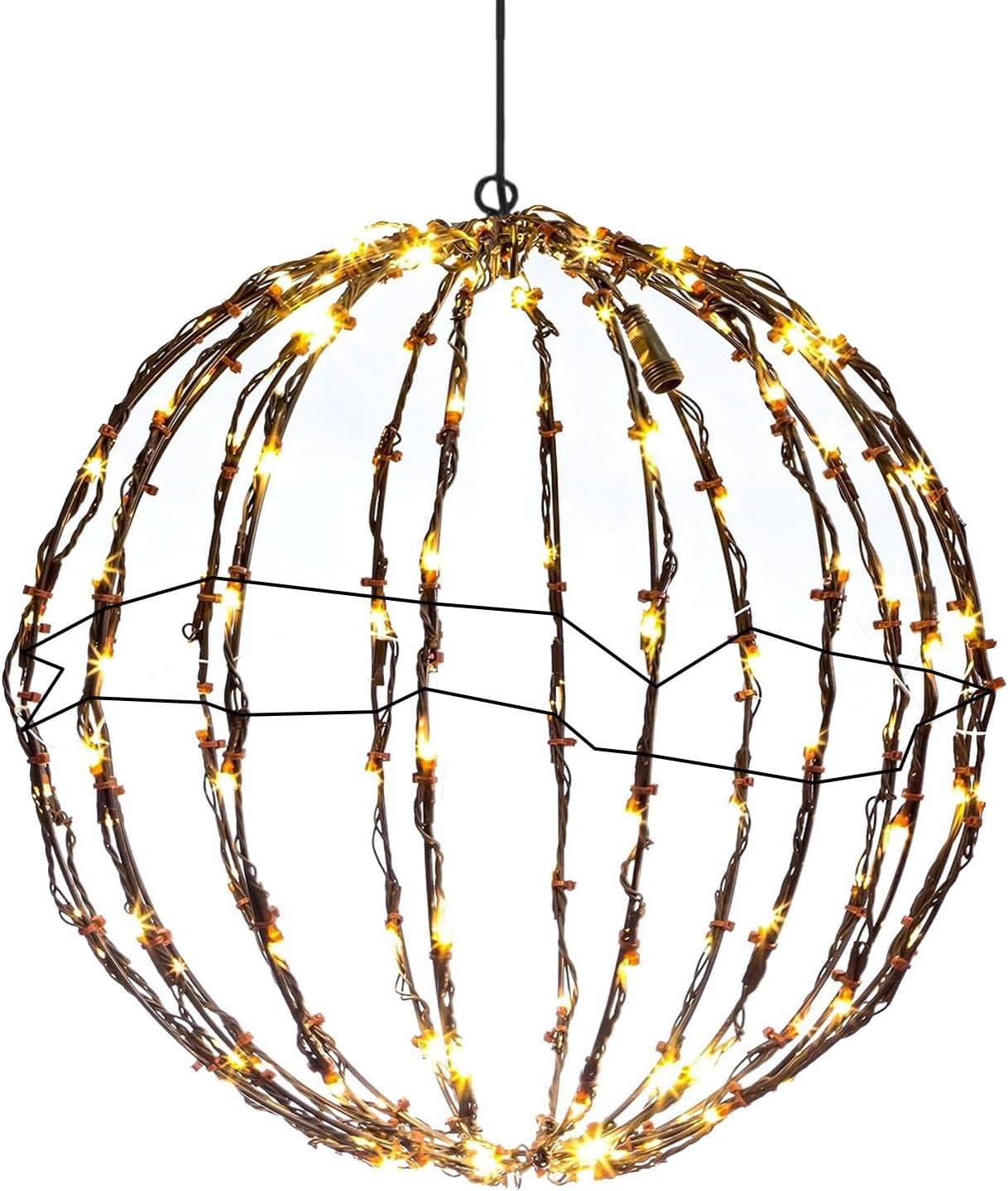 Faltbare Weihnachts-LED-Leuchtkugeln, 50*50 warme Lampe