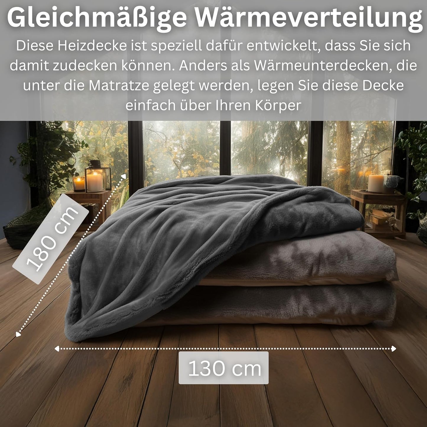 Elektrische Heizdecke mit Abschaltautomatik