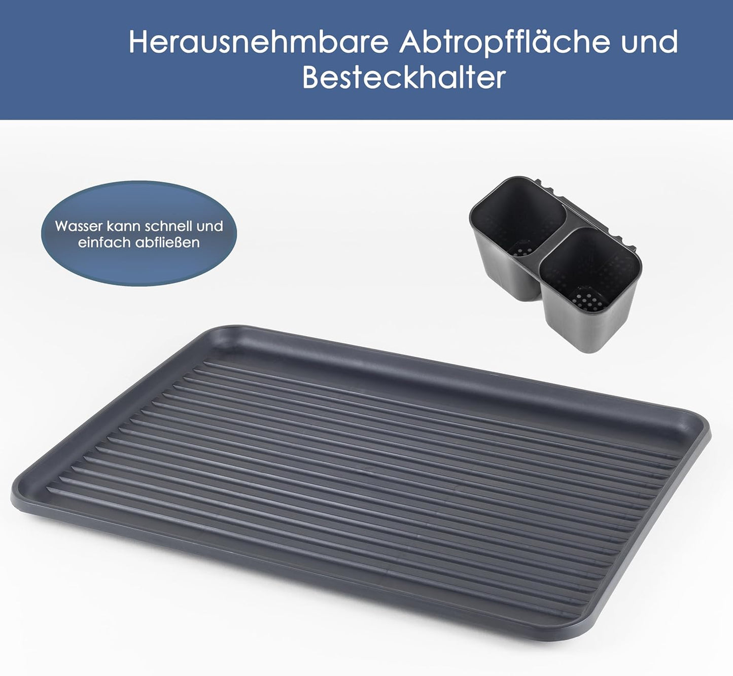 Abtropfgestell mit Besteckhalter, Geschirrständer