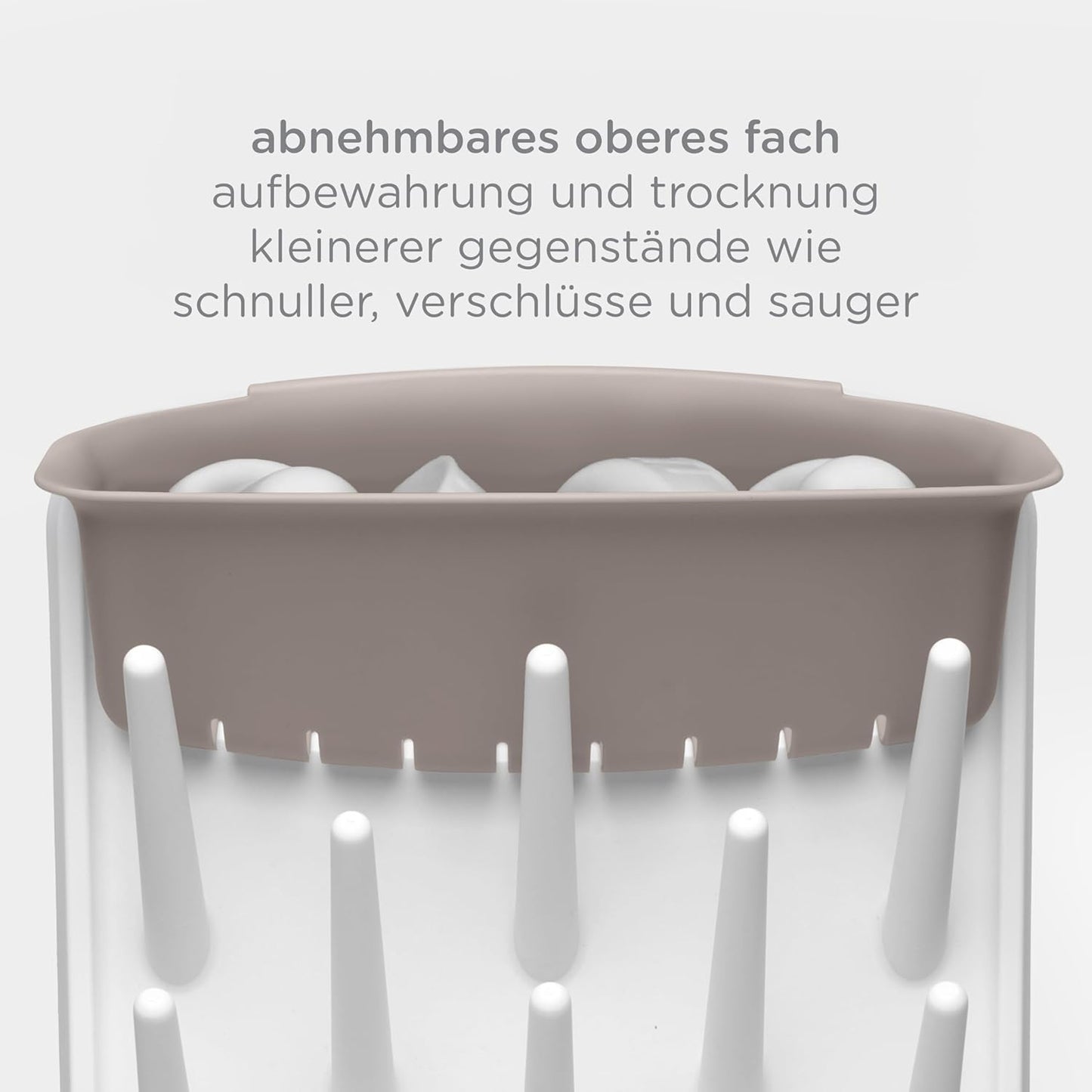 Vertikaler Babyflaschen-Trockenständer, Taupe