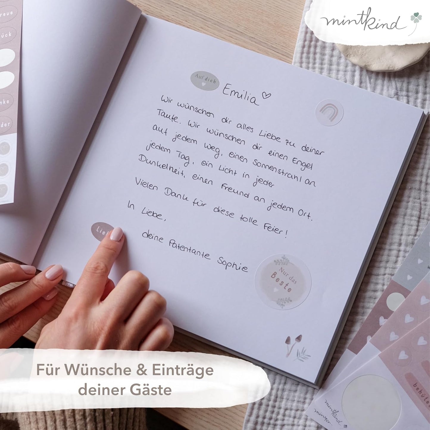 Gästebuch zur Taufe mit 72 Innenseiten, Wald ohne Stickerset
