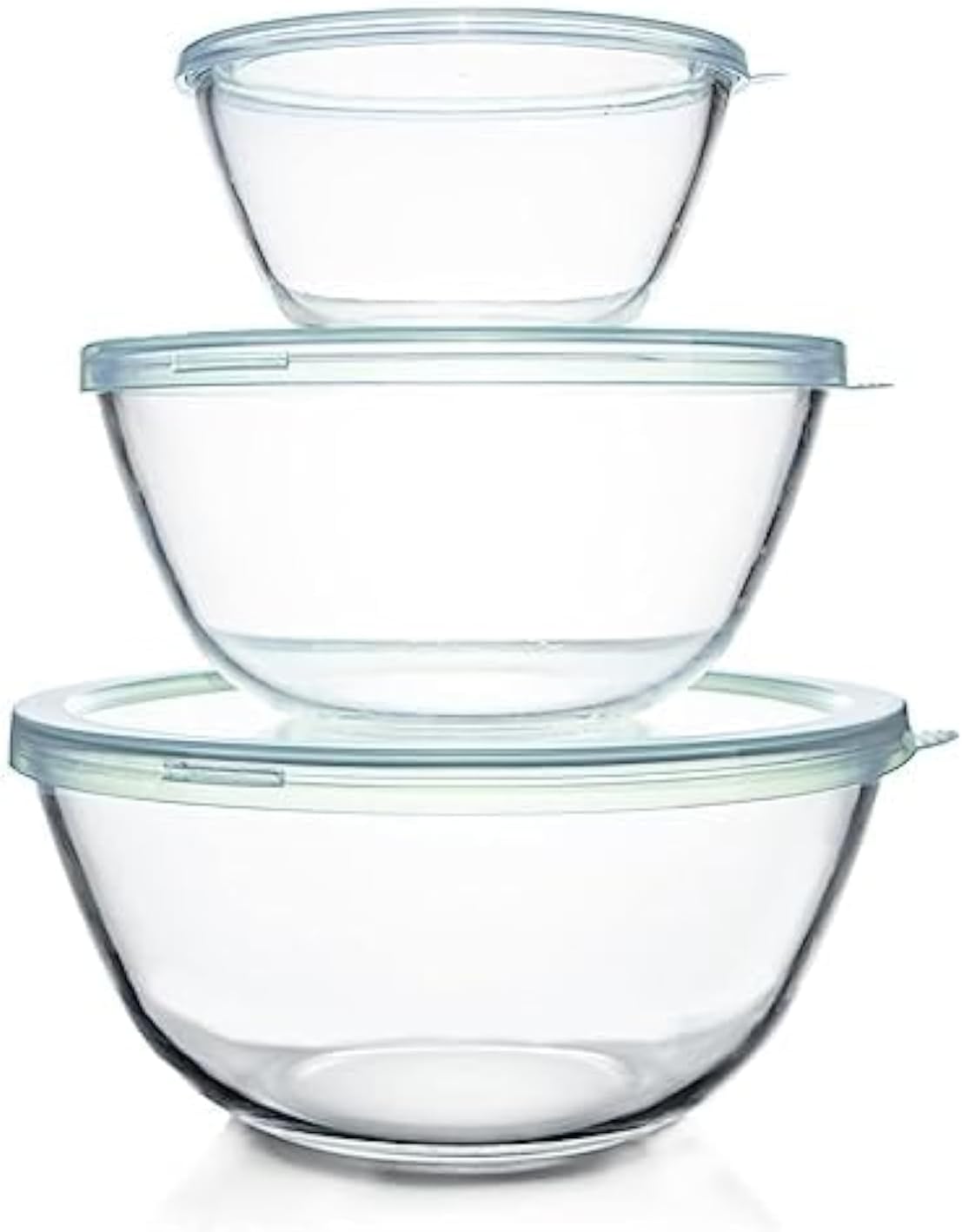 Glasschüssel-Set mit Deckeln (3-teilig), 3 Stück
