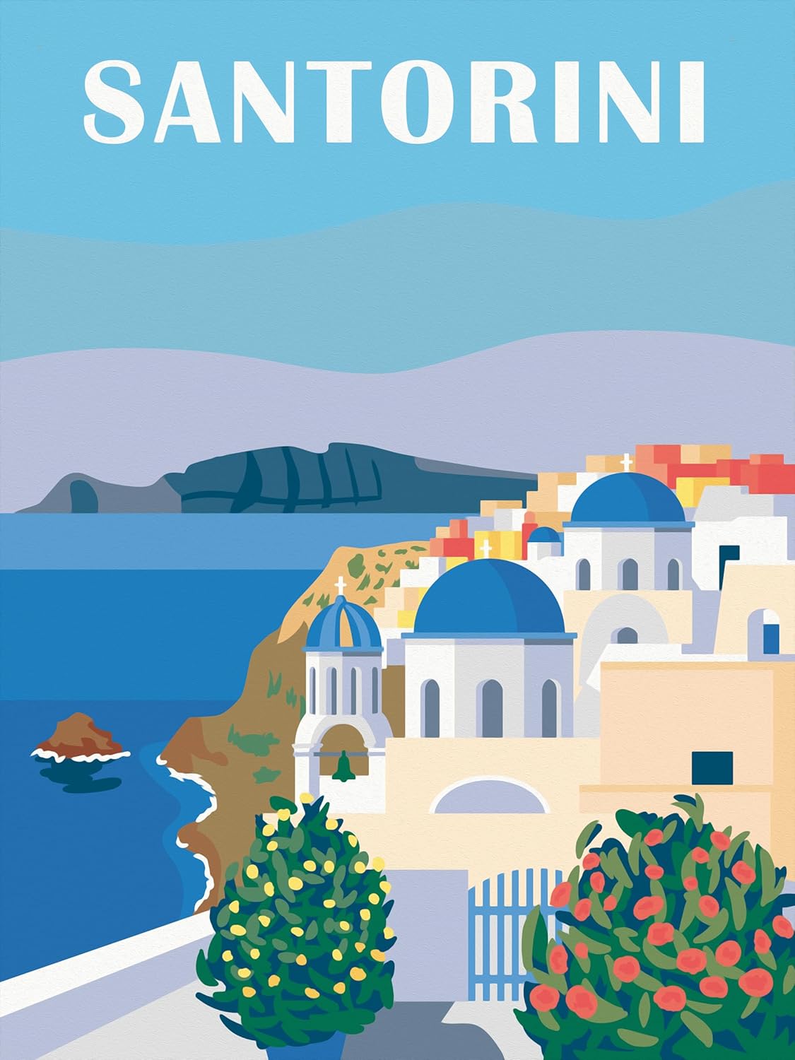 CreArt Malen-nach-Zahlen-Set Santorini