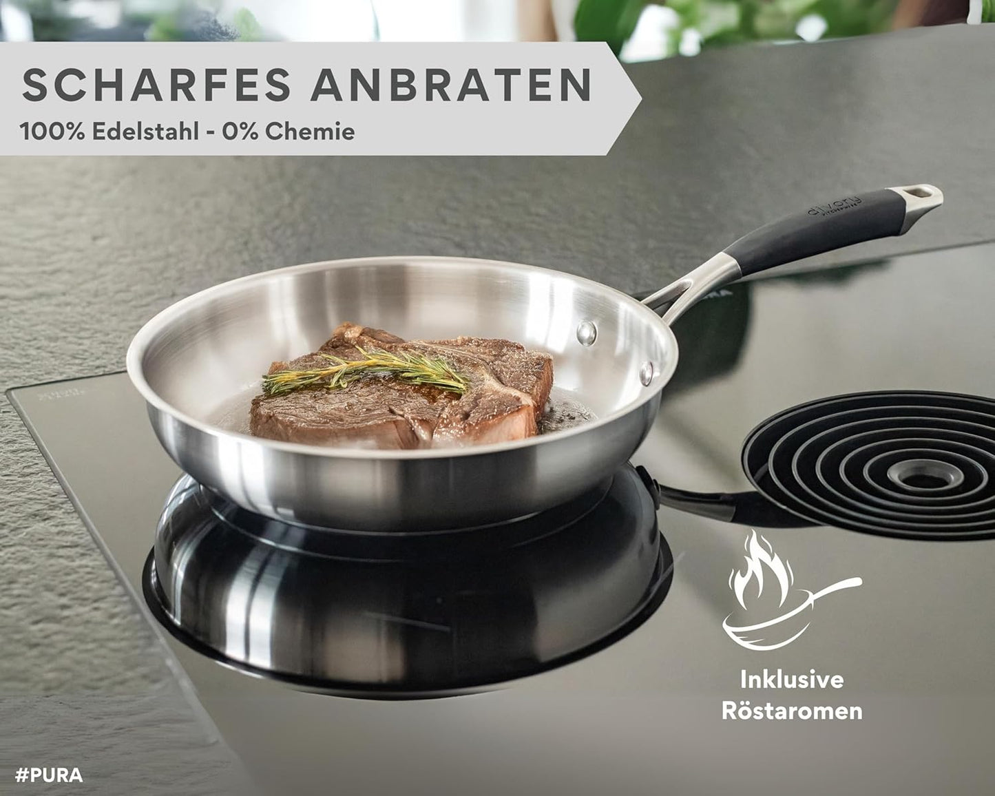 Pura Bratpfannen-Set für Induktion, Pura 20, 24, 28 cm