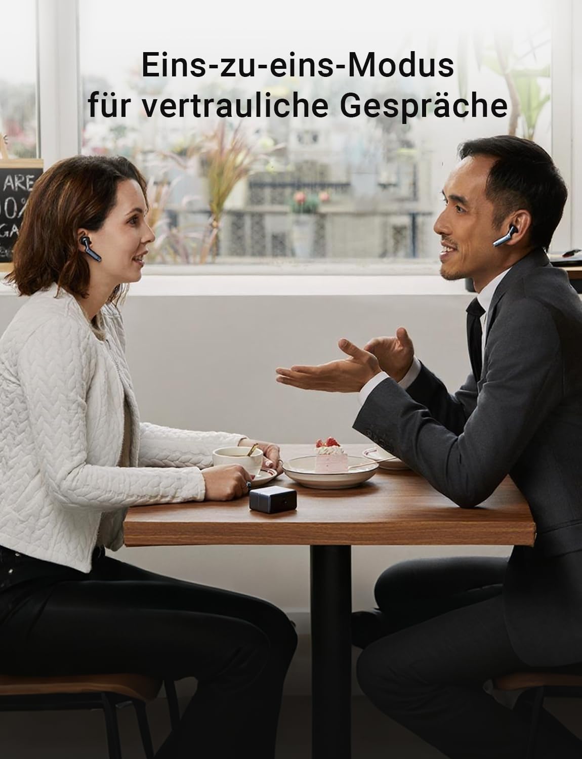 AI Übersetzer-Kopfhörer mit Simultanübersetzung, blau