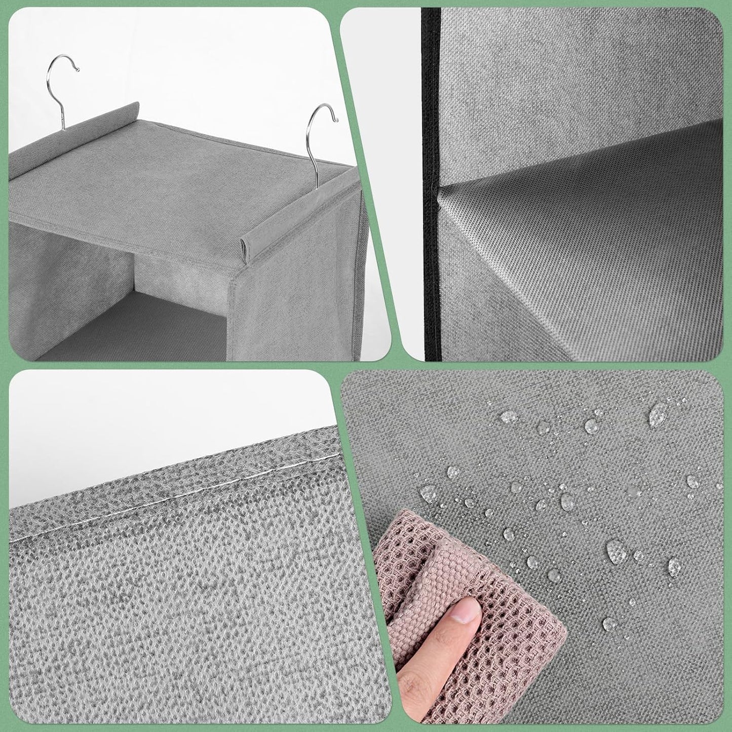 Hängeregal Kleiderschrank-Organizer (5 Fächer), Gray-häkchen-5 Large