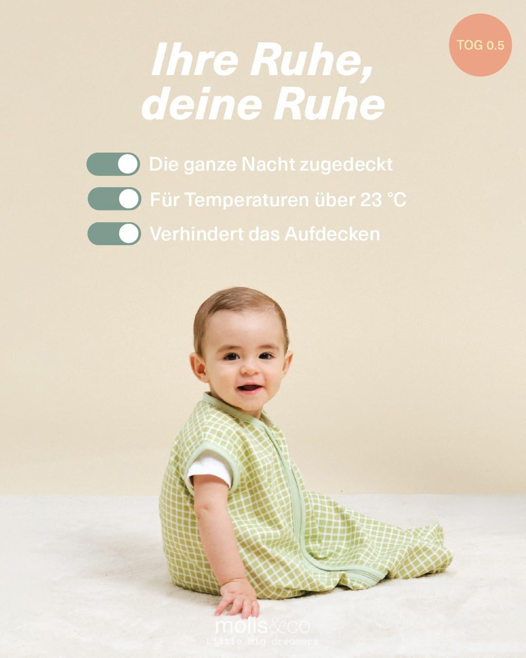 Babysommerschlafsack, 18-36 Monate, Pistacchio 18-36 Monate
