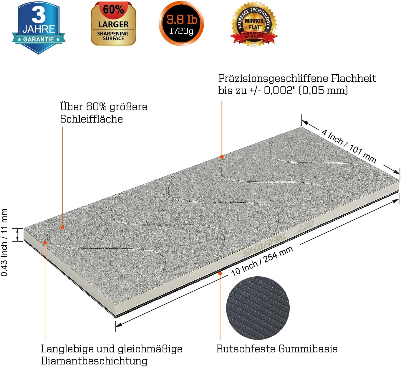 Diamant-Läppplatte Körnung 220