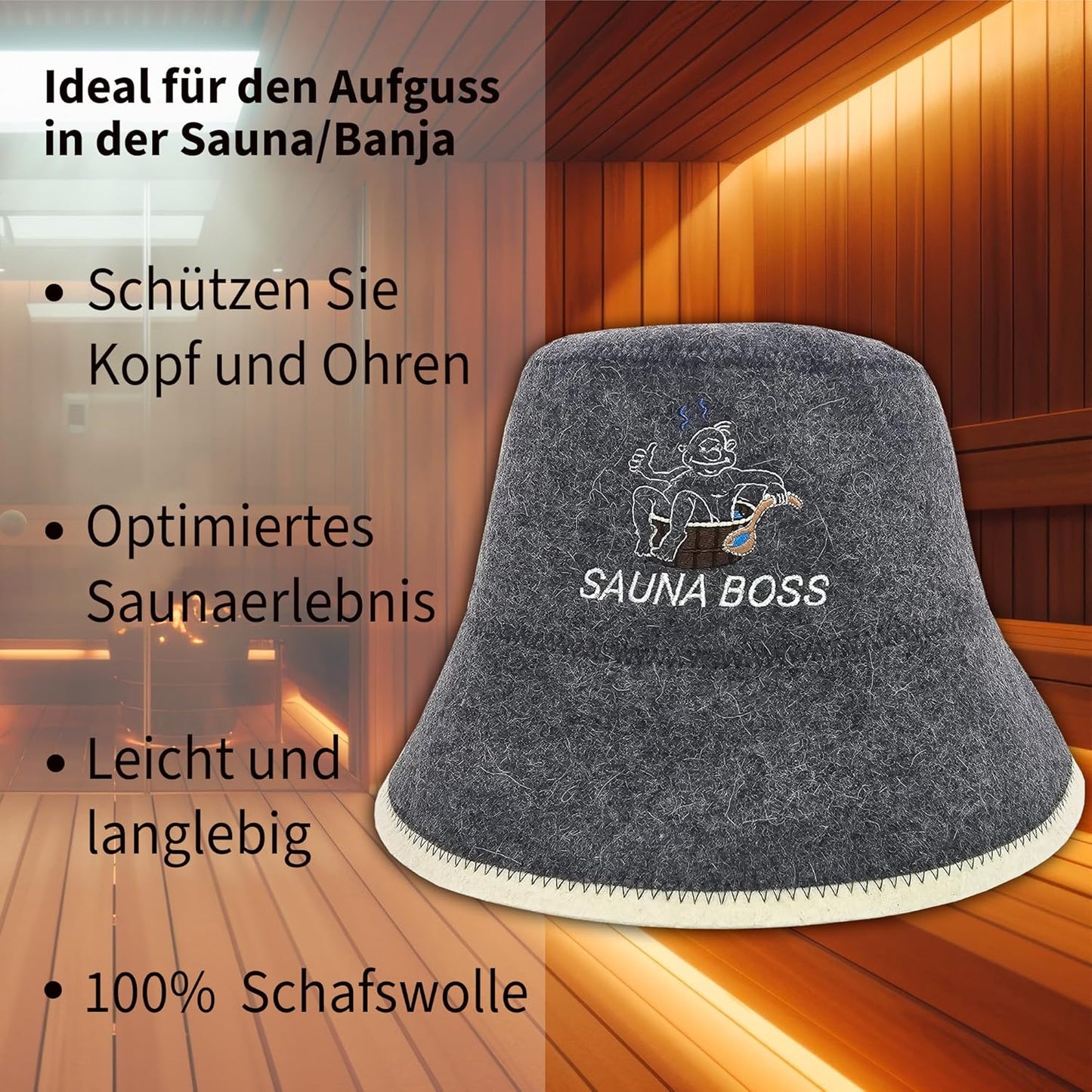Saunahut aus Filz