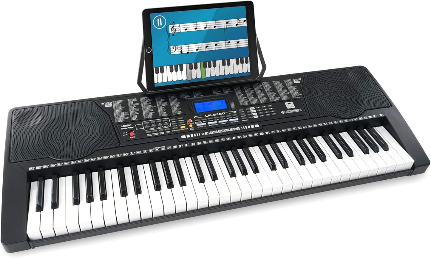LK-6150 61 Einsteiger-Keyboard mit Leuchttasten und Tasche