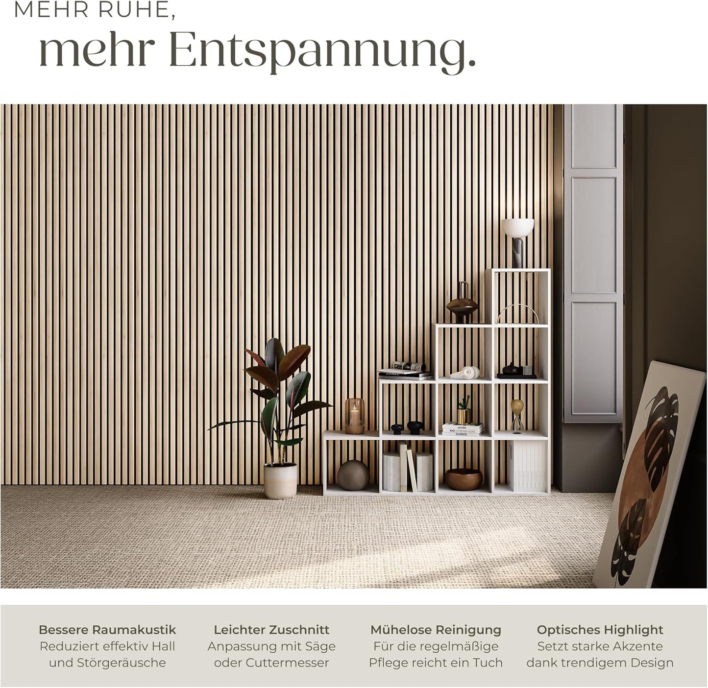 Akustikpaneele, 2er Set Eiche Hell
