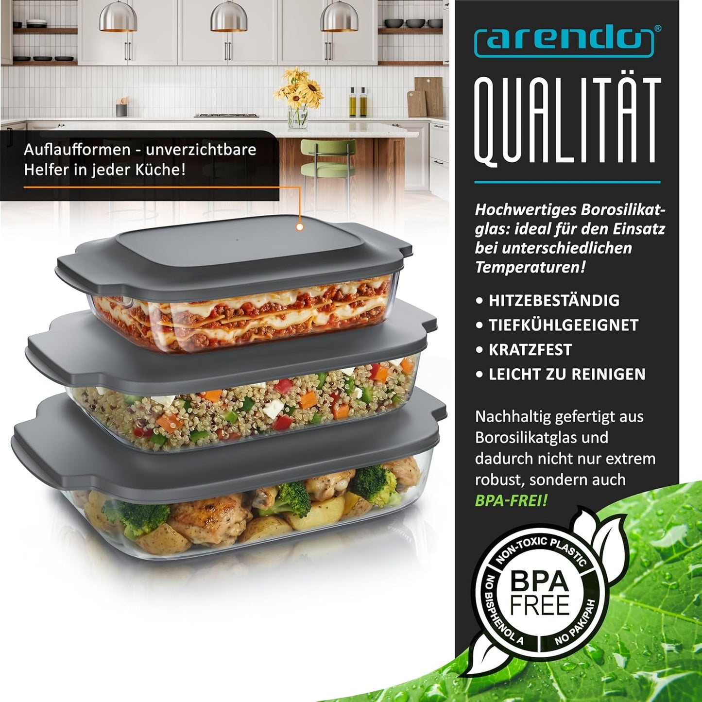 3-teiliges Auflaufform-Set