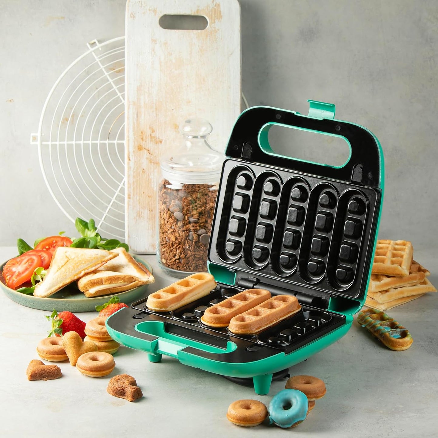 Multifunktionsgerät 5-in-1 Sandwichmaker/Waffeleisen, Green