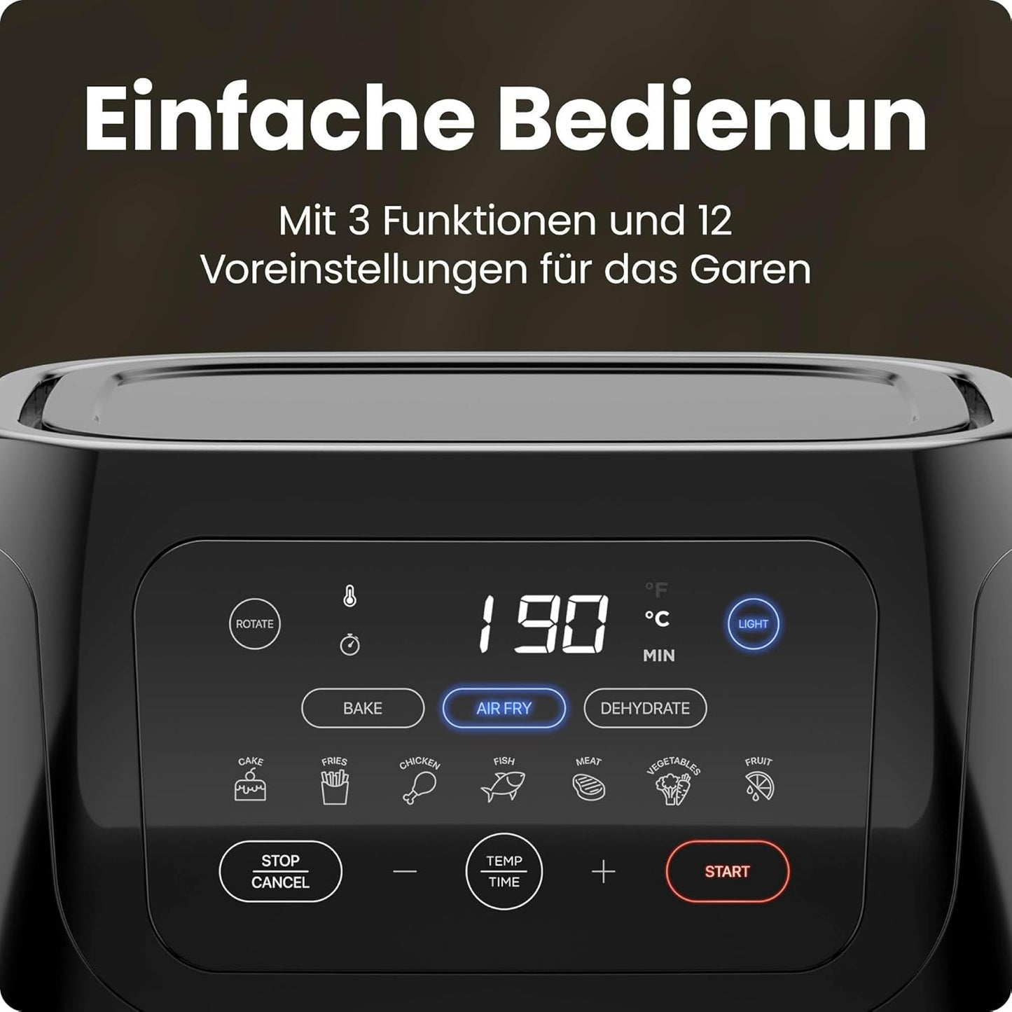 Multifunktionaler 10L-Heissluftofen, 10L