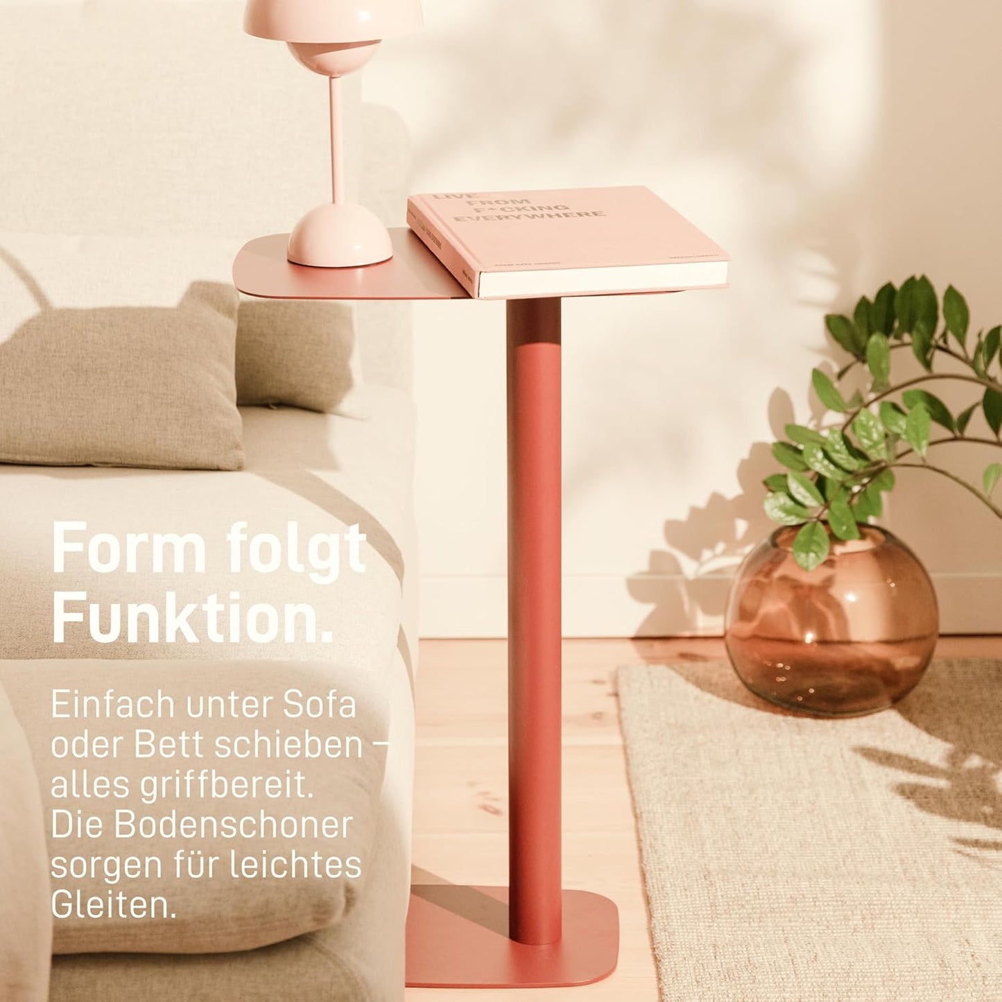 Beistelltisch Lucia, Dunkelrot H66 cm