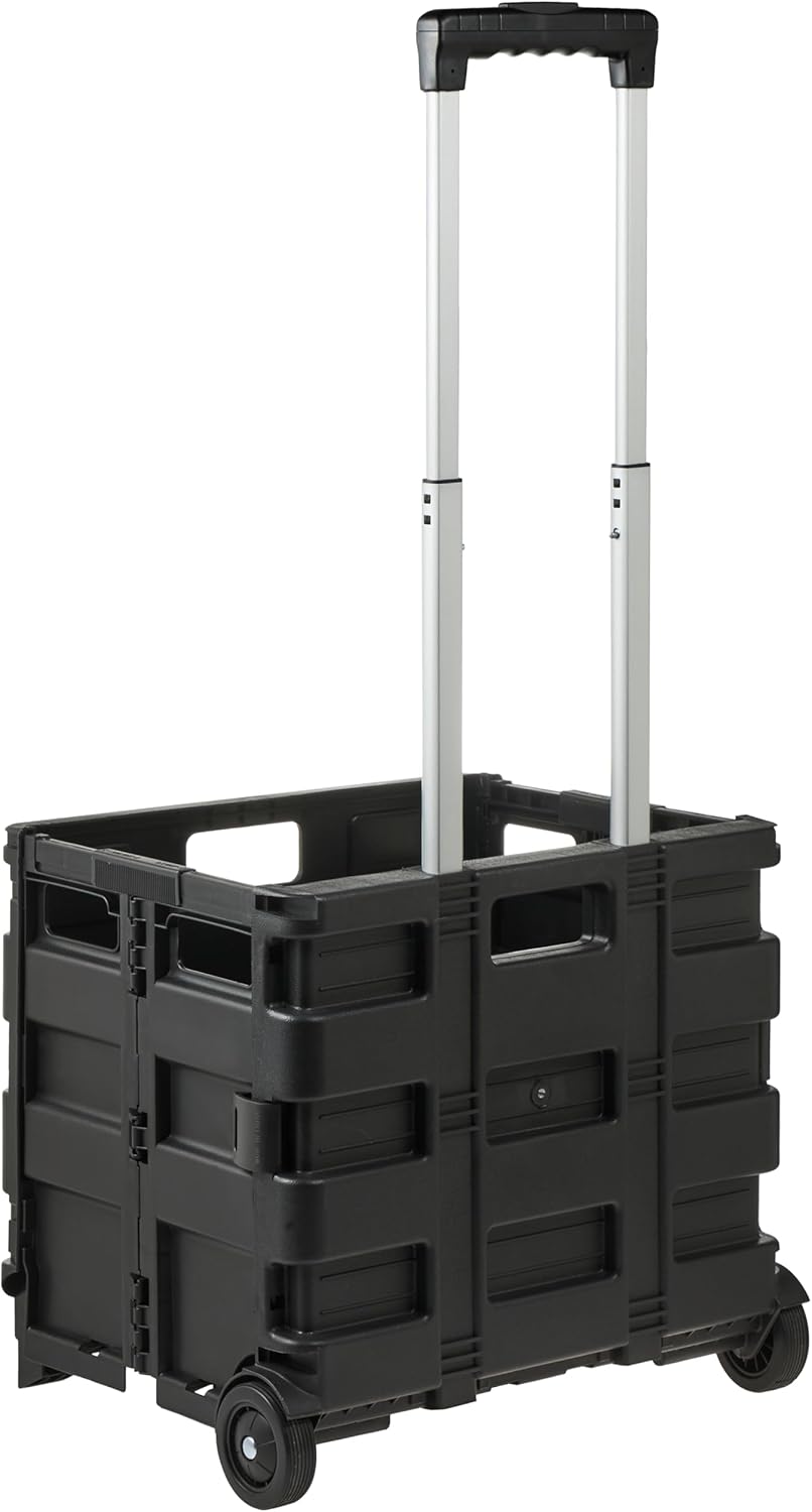 Klapp-Transportkarre olli mit Klappbox, 45 Liter schwarz, Einkaufs-/Transporttrolley, 45 L