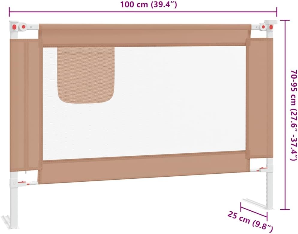 Bettschutzgitter Zafir, 100 x 25 cm Taupe