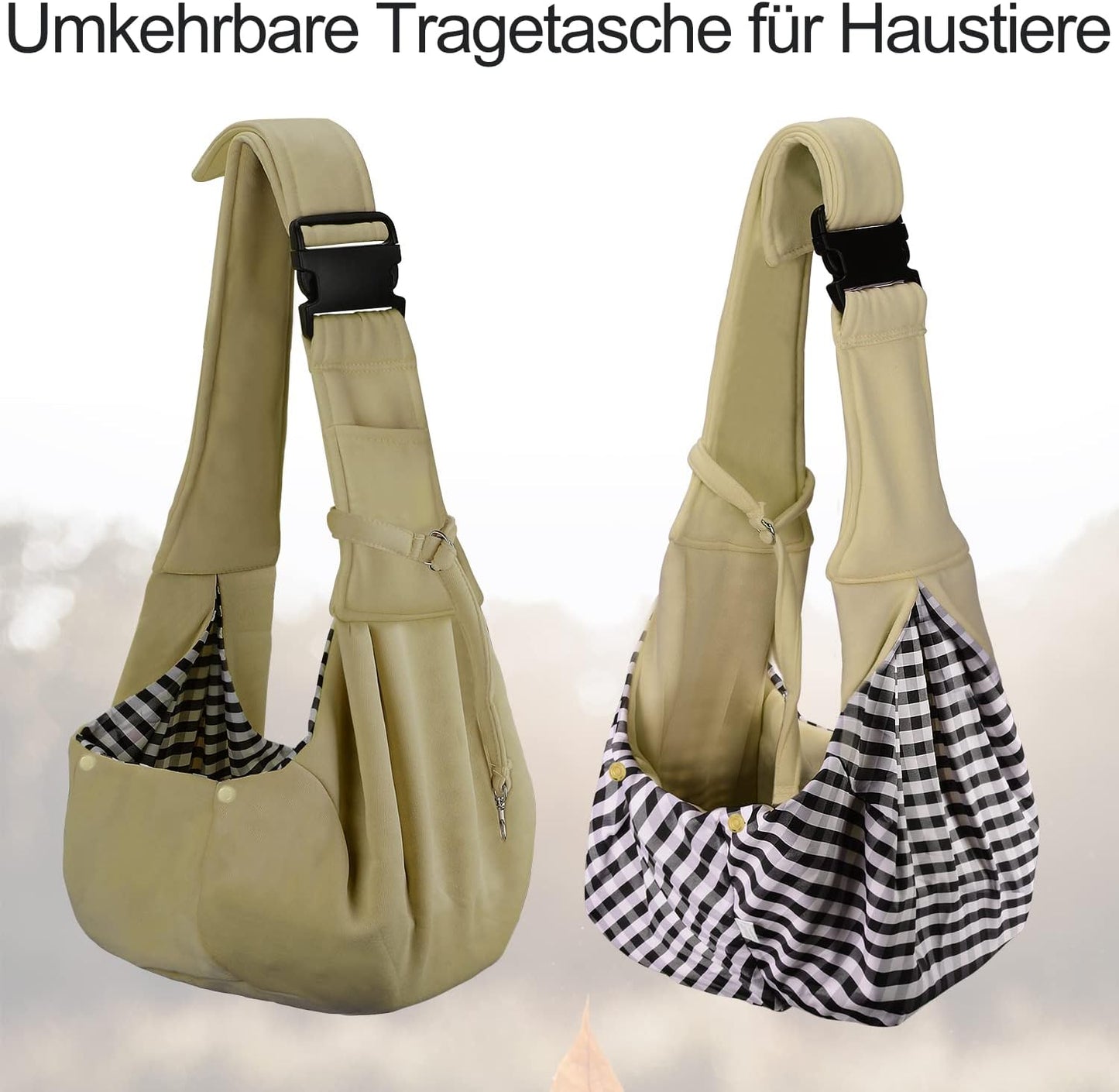 Reversibles Tragetuch für kleine Haustiere, Khaki