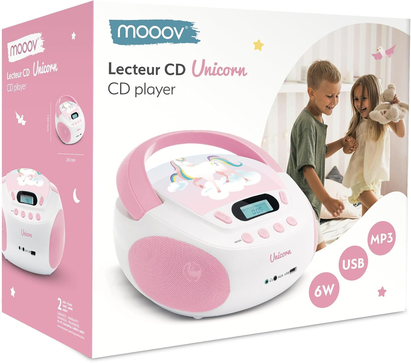 Unicorn CD-Player für Kinder, Rosa