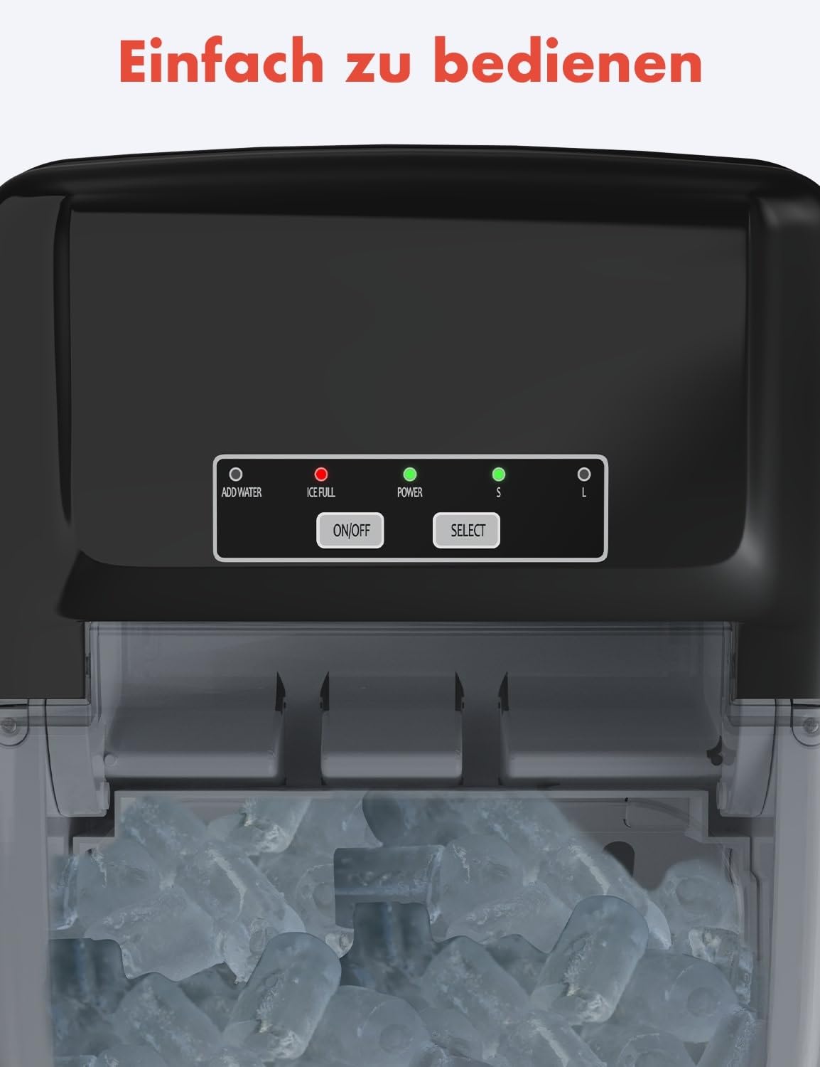 Eiswürfelmaschine, Schwarz