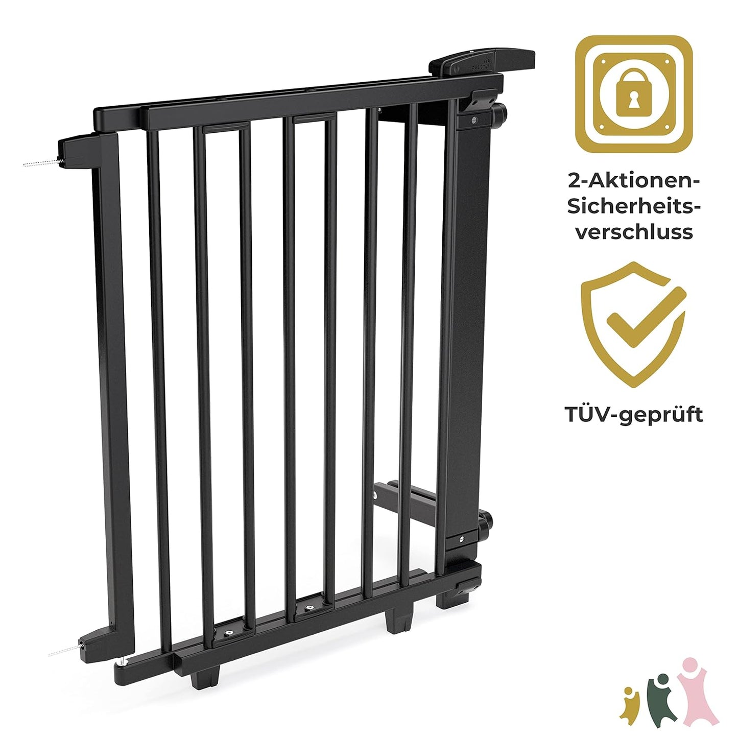 Treppenschutzgitter Plus, Schwarz; 67-95 cm