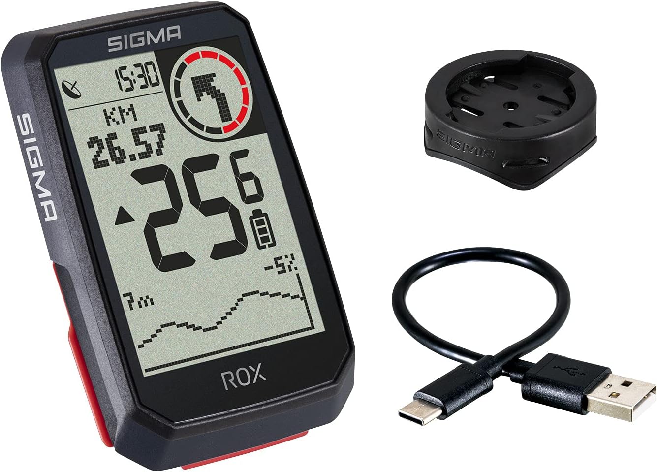 ROX 4.0 Fahrradcomputer mit Vorbauhalterung, Schwarz, Basic