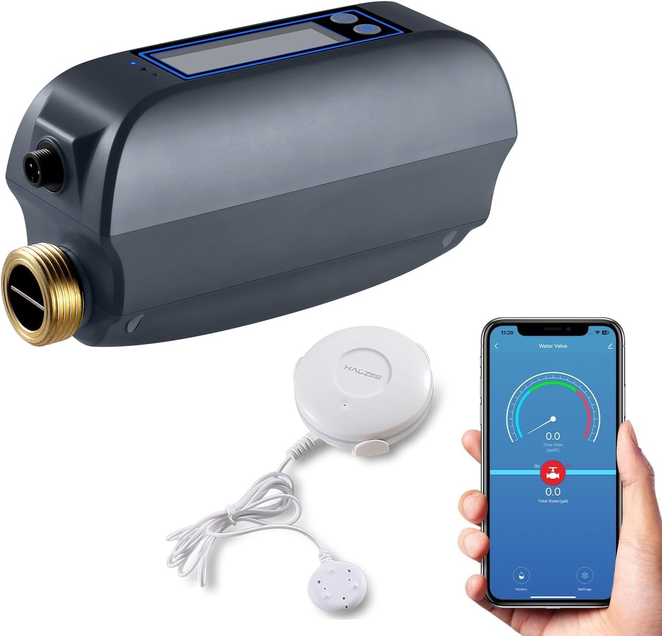 Smart-Wasserdurchflussmesser, Weiß