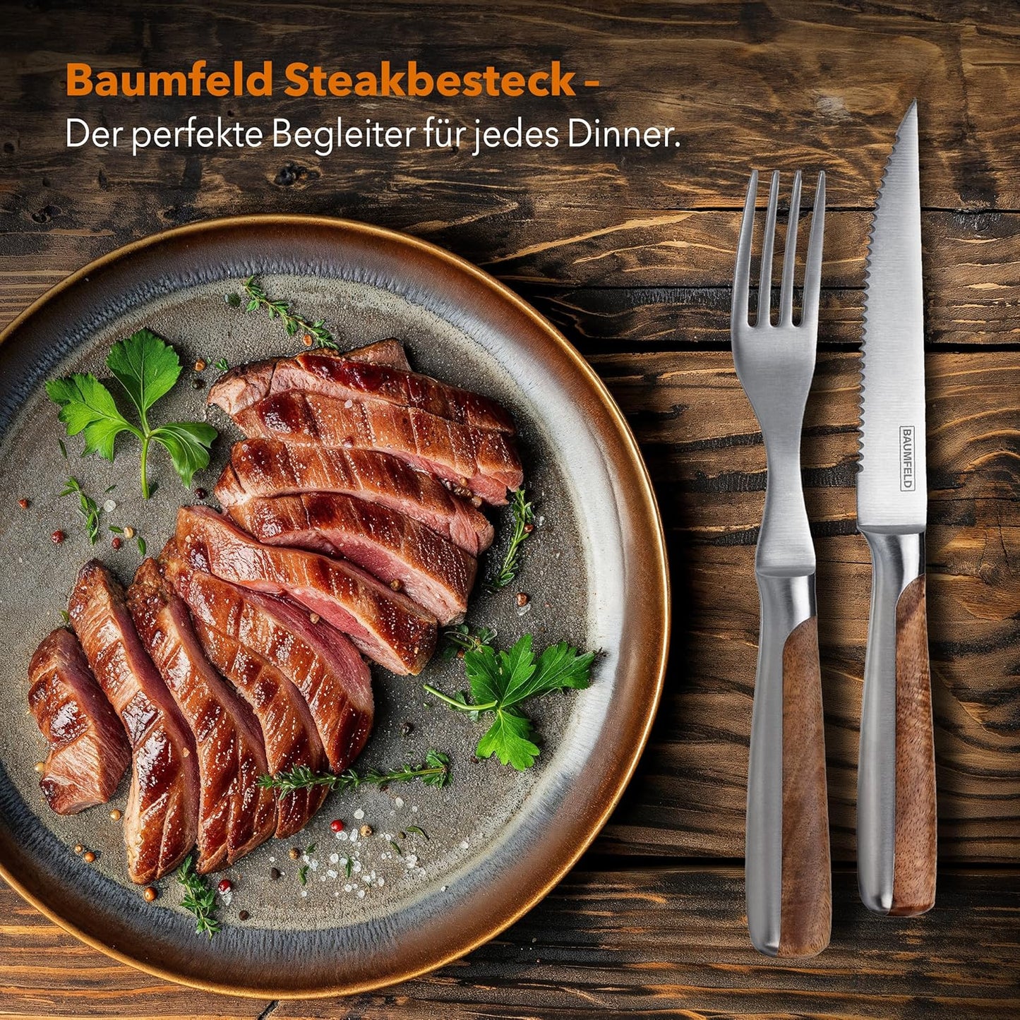 Pizza- und Steakbesteck-Set, 4 teilig Edelstahl
