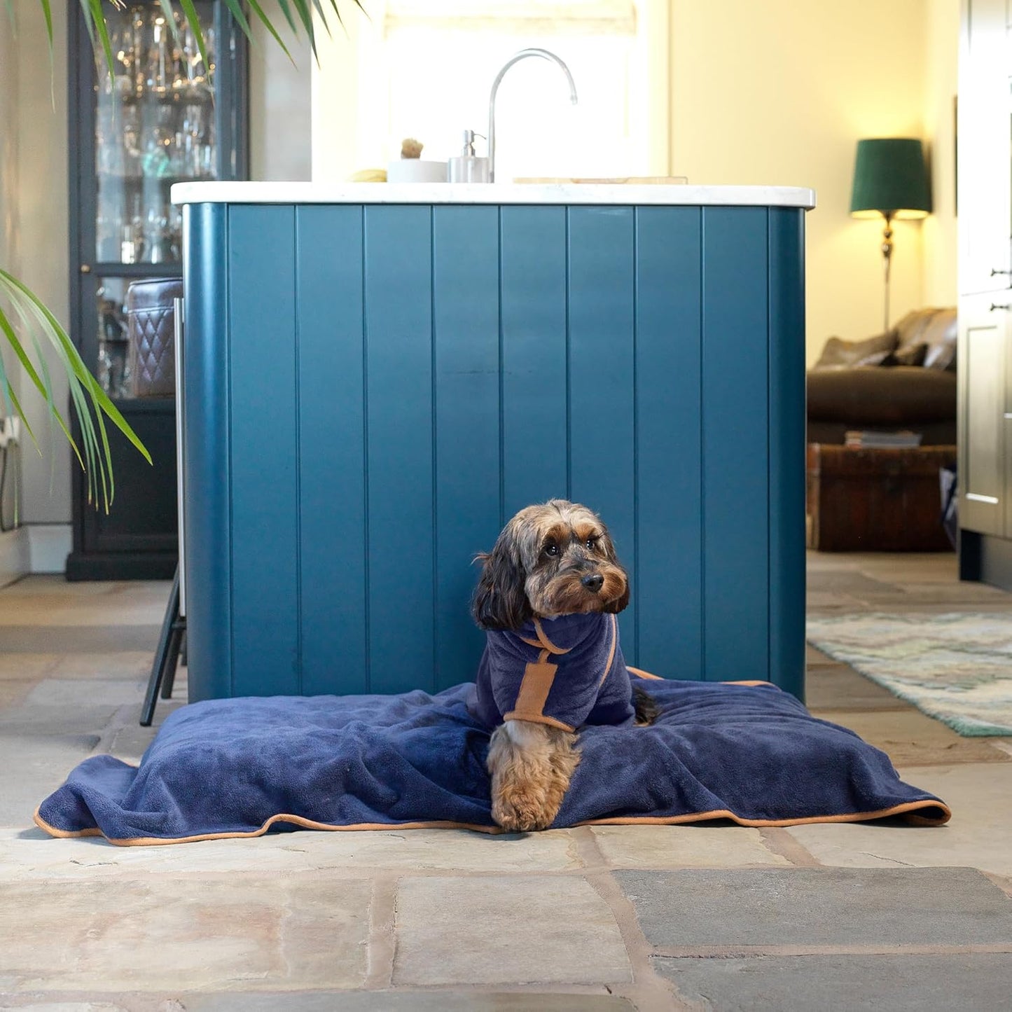 Hundebademantel, XL Marine
