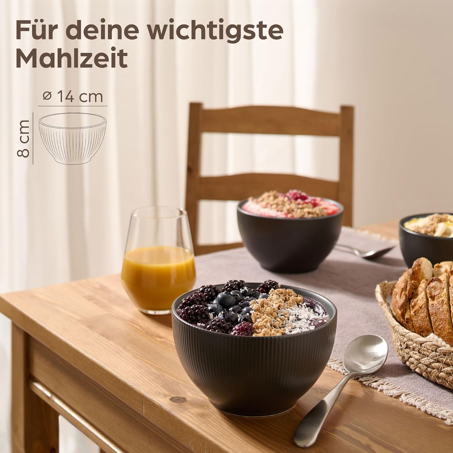 6er-Set Suppenschüssel, 6er Set Schwarz