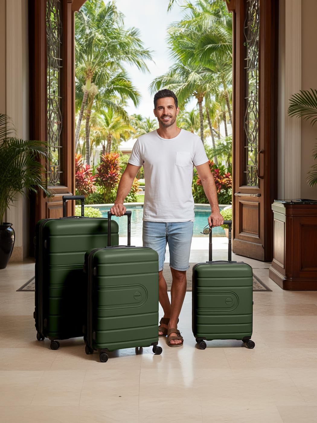 3-teiliges Koffer-Set Essentials 11, Olive Kofferset+ (3-teilig) erweiterbar