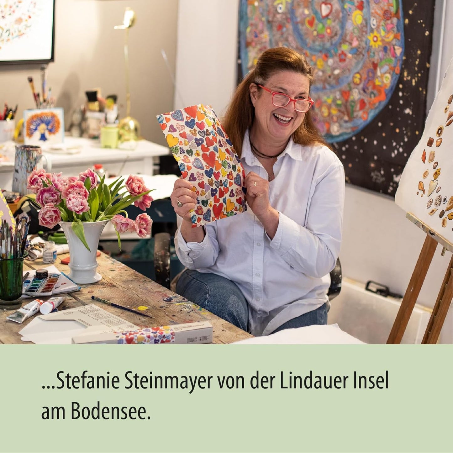 Bio-Bienenwachstuch Brotbeutel, Herzen
