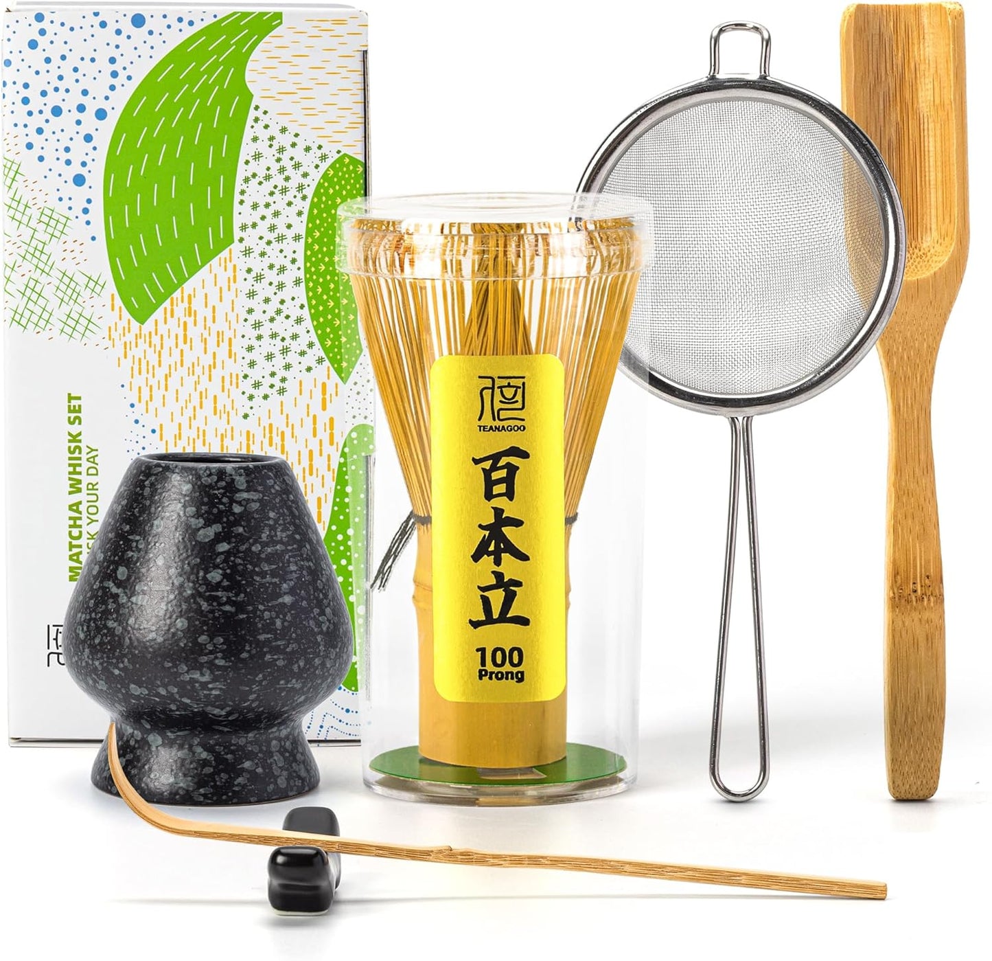 6-teiliges Matcha-Set, Schwarz