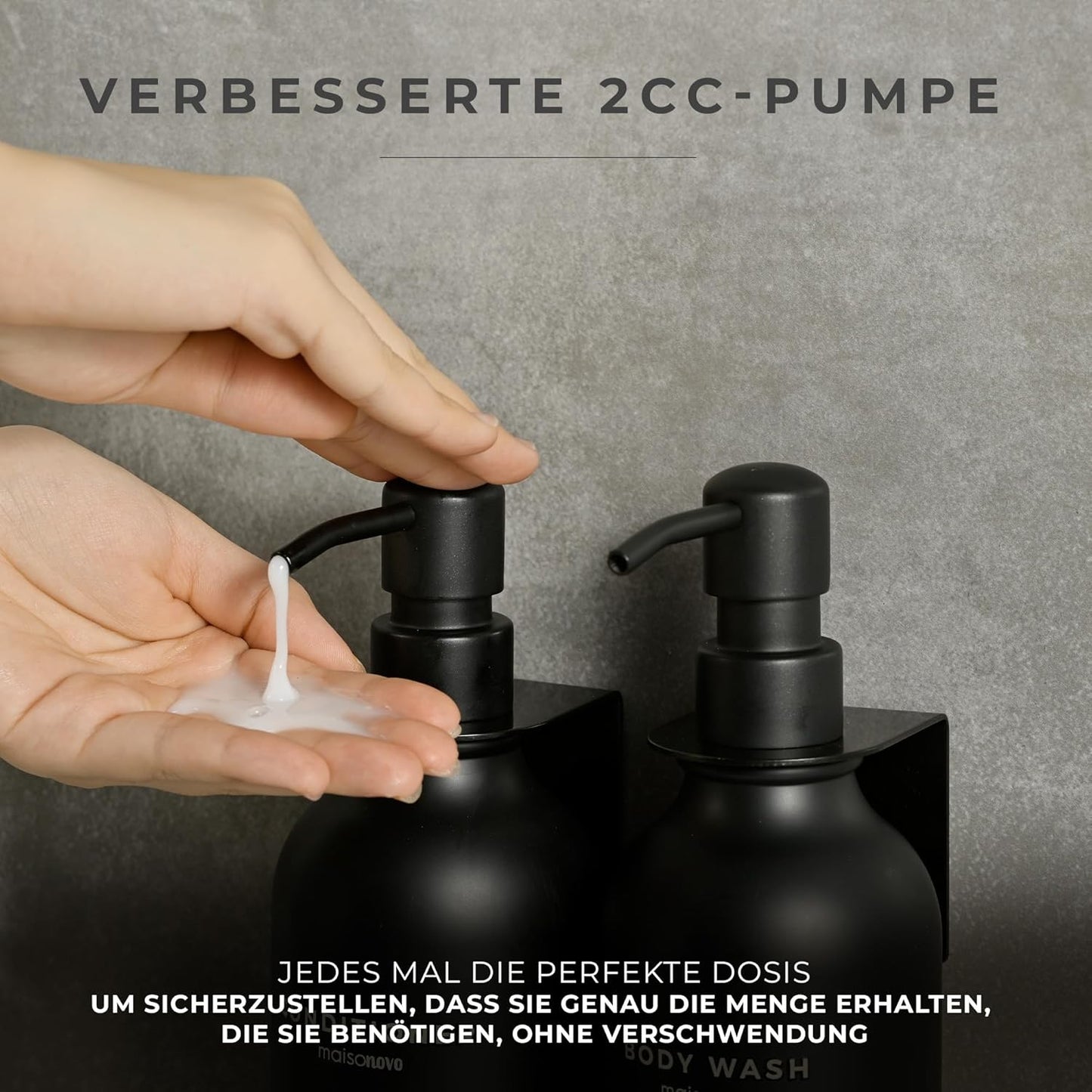 Nachfüllbare Shampoo- und Duschgelspender, 3er-Set, Schwarz X 3