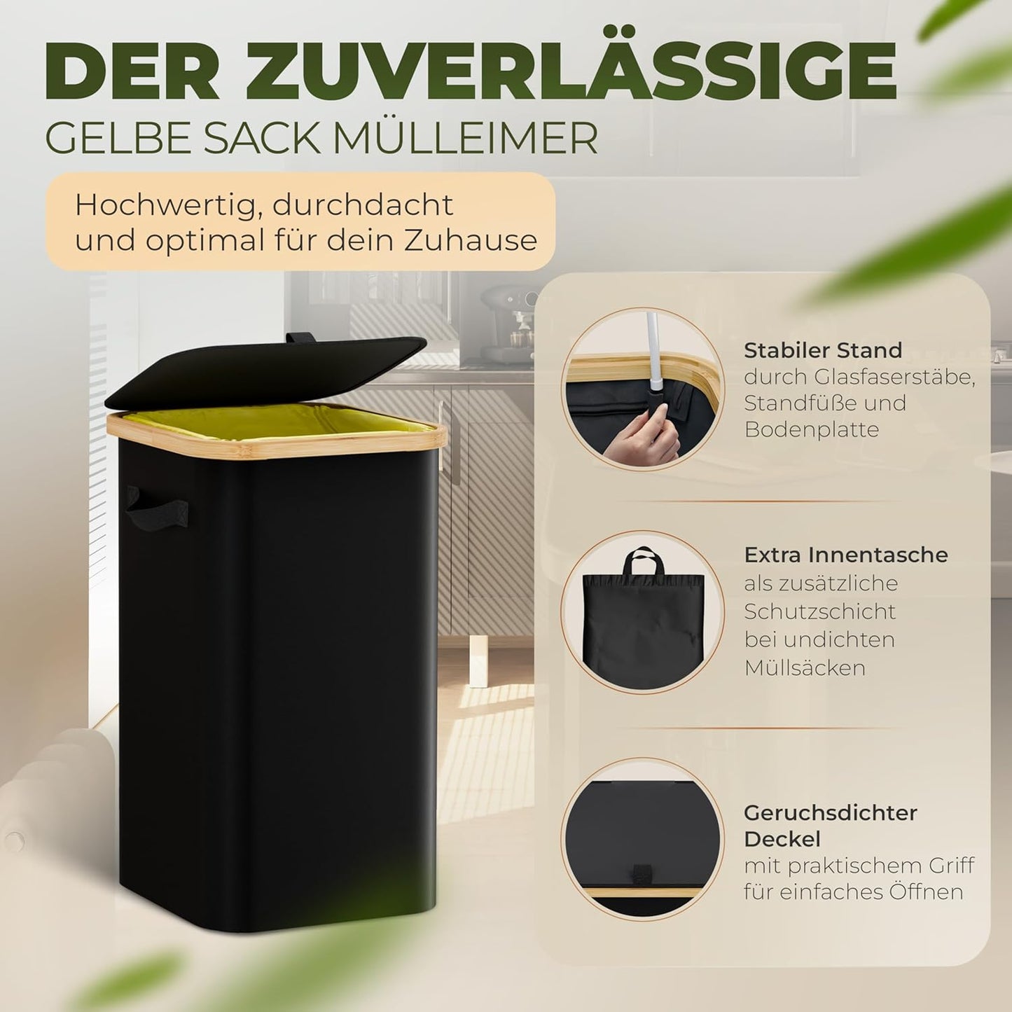 Müllsackständer, Schwarz