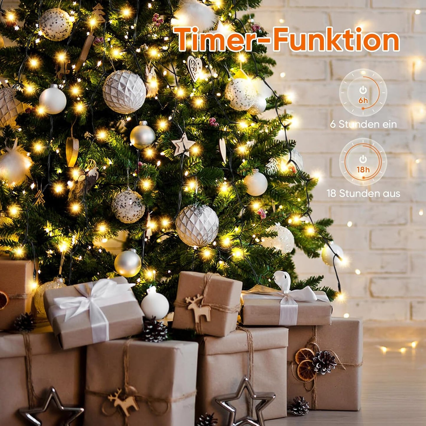 3m Christbaumbeleuchtung mit Fernbedienung, 3m 31V