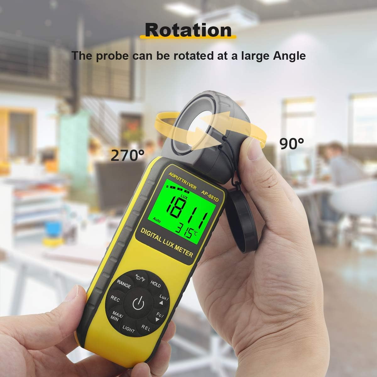 Digitaler Luxmeter AP-881D (bis 400.000 Lux), AP-881D(400.000LUX)