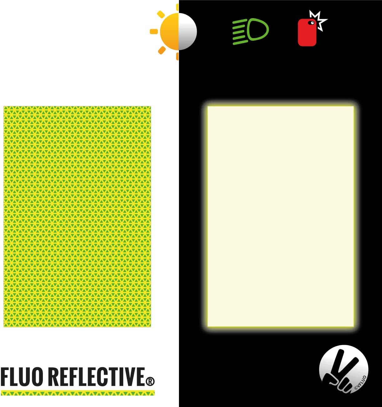 Retro-reflektierende Folie zum Ausschneiden (20 x 30 cm), Fluo reflektierend 20 x 30 cm