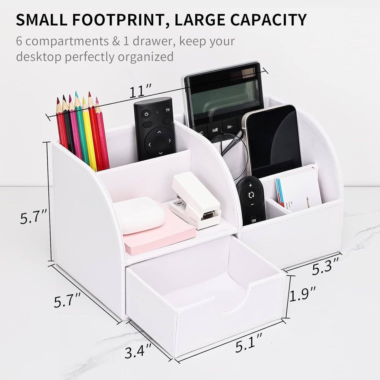 Schreibtisch Organizer mit 7 Fächern, Wei?